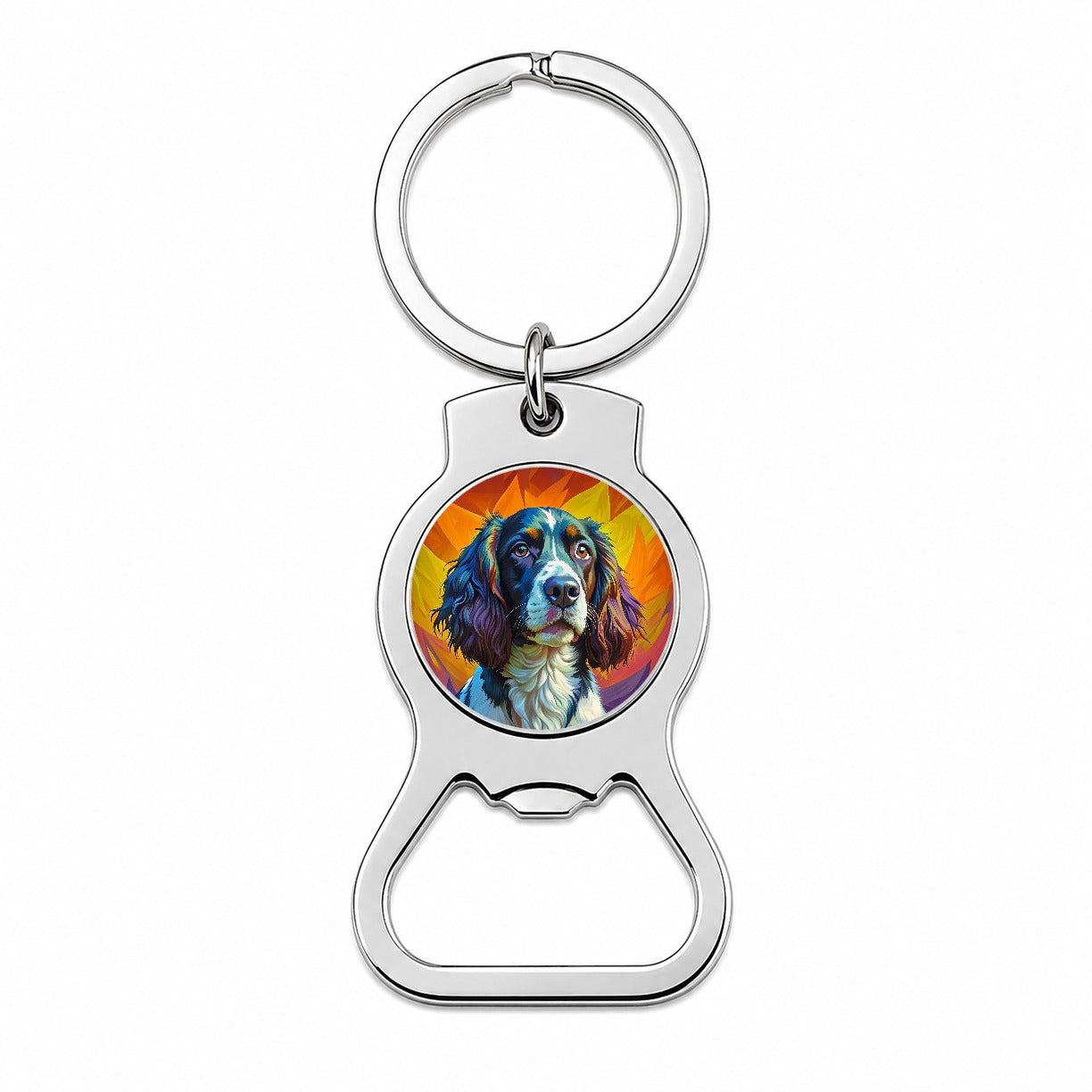 English Springer Spaniel Dog Pop Art Bottle Opener Keychain