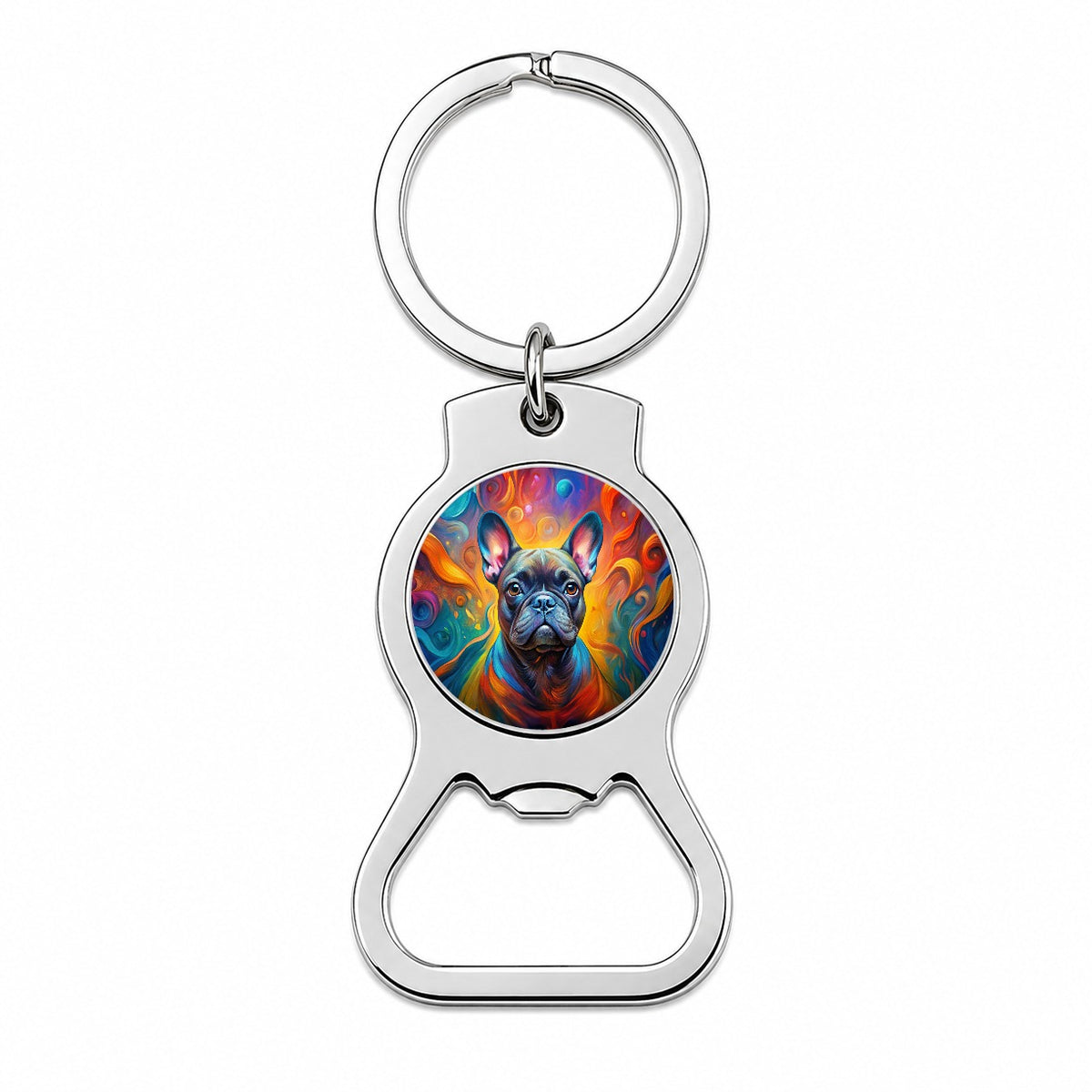 French Bulldog Frenchie Dog Abstract Art Bottle Opener Keychain