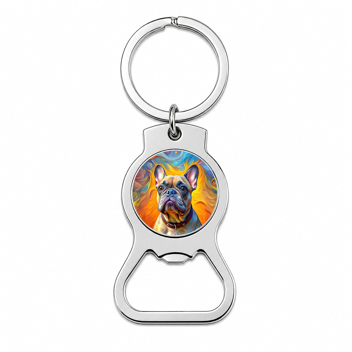 French Bulldog Frenchie Dog Expressionism Art Bottle Opener Keychain
