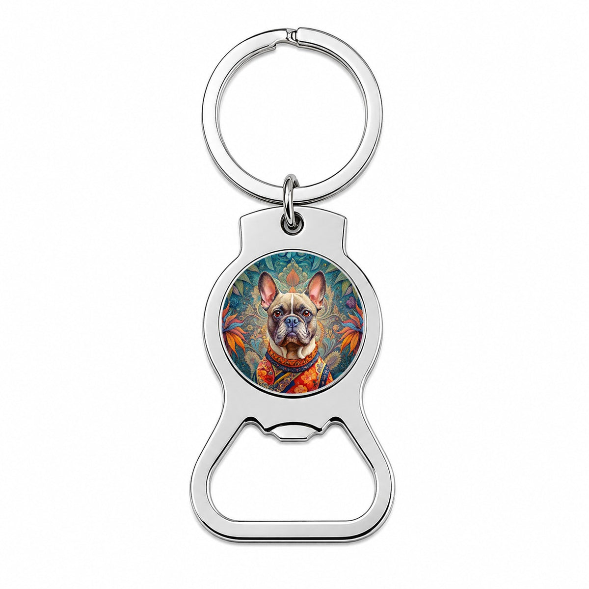 French Bulldog Frenchie Dog French Bohemian Art Bottle Opener Keychain