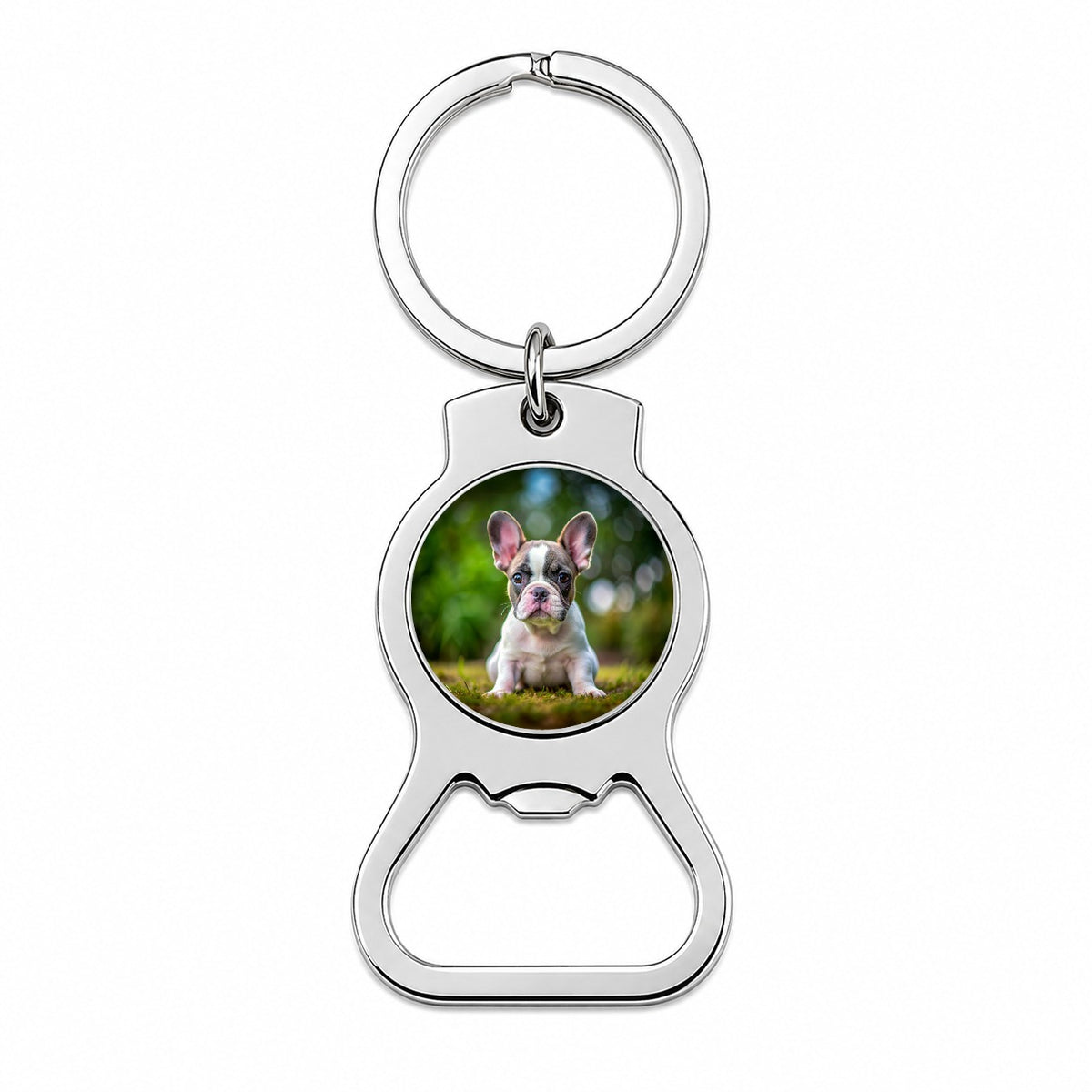 French Bulldog Frenchie Dog Puppy Photo Bottle Opener Keychain