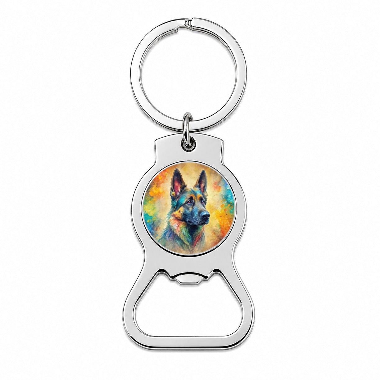 German Shepherd Dog Abstract Art Bottle Opener Keychain