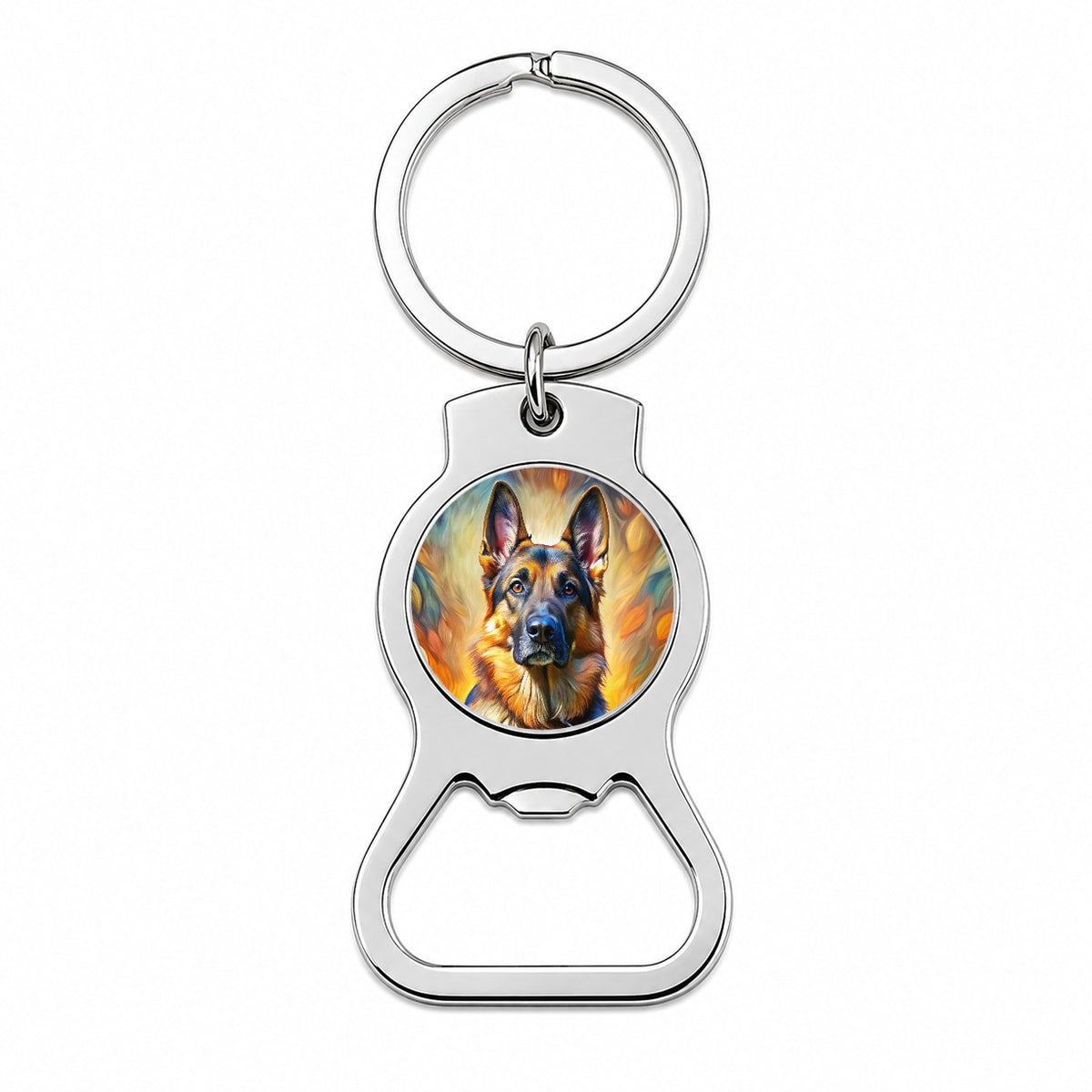 German Shepherd Dog Expressionism Art Bottle Opener Keychain