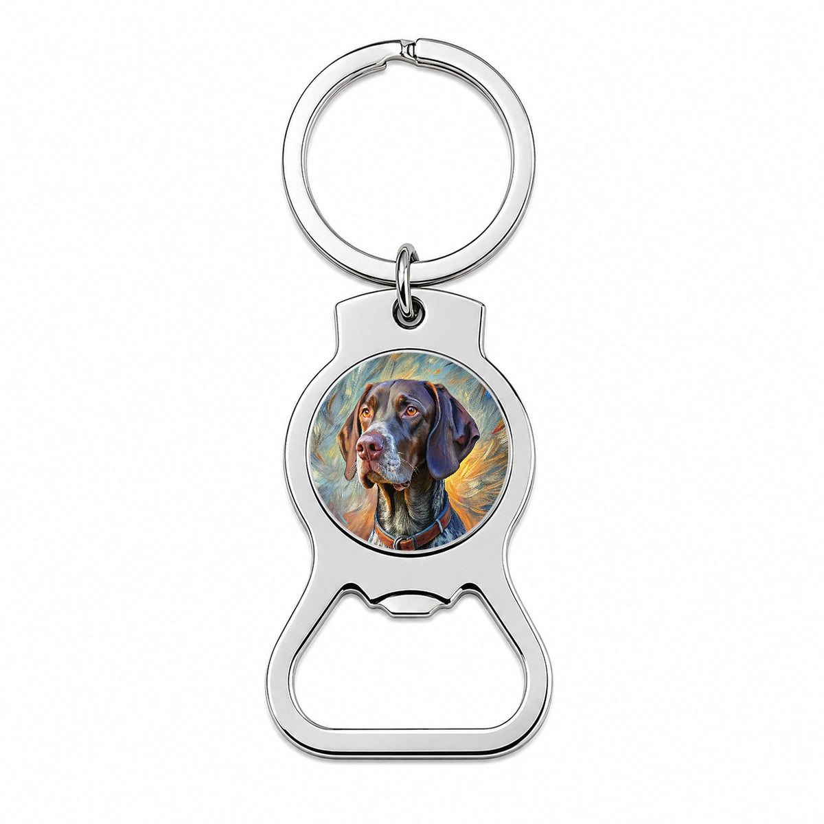 German Shorthaired Pointer Dog Expressionism Art Bottle Opener Keychain