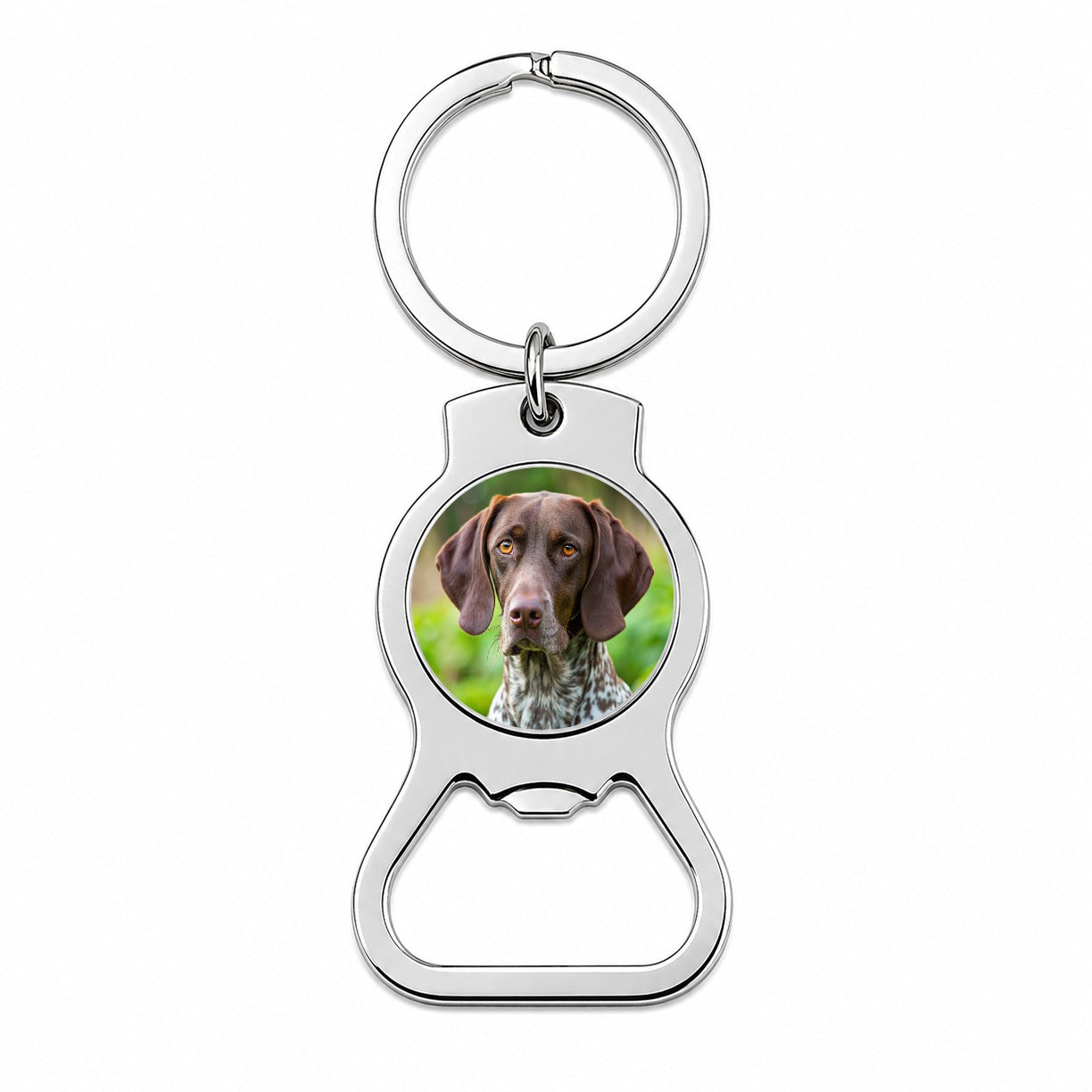 German Shorthaired Pointer Dog Photo Bottle Opener Keychain