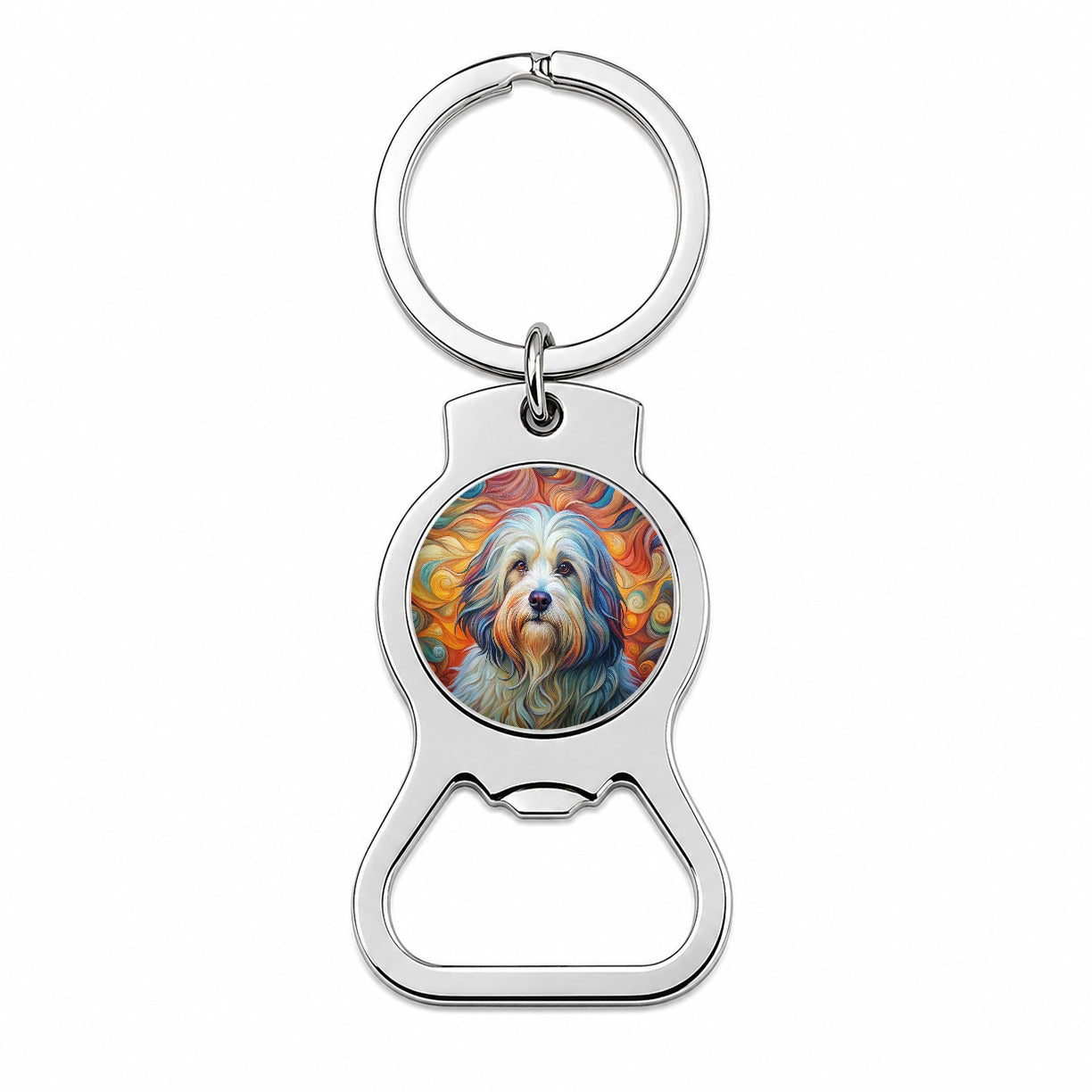 Havanese Dog Abstract Art Bottle Opener Keychain