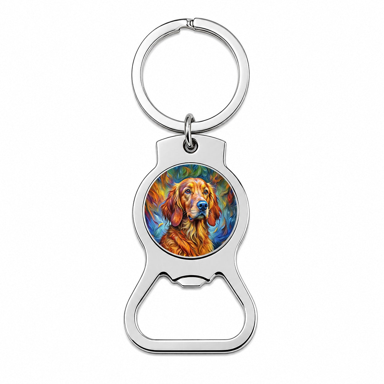 Irish Setter Dog Expressionism Art Bottle Opener Keychain