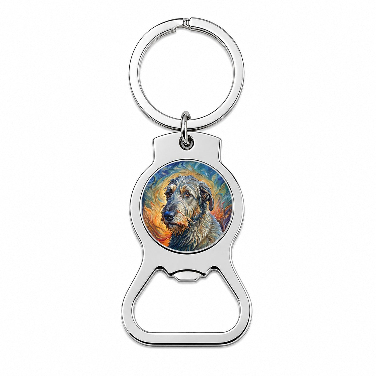 Irish Wolfhound Dog Expressionism Art Bottle Opener Keychain
