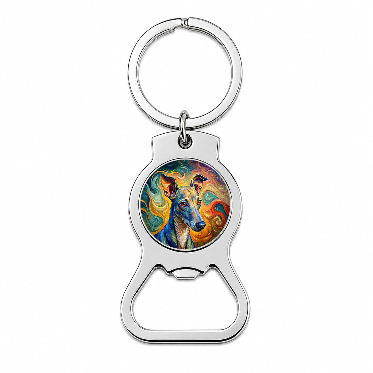 Italian Greyhound Dog Expressionism Art Bottle Opener Keychain