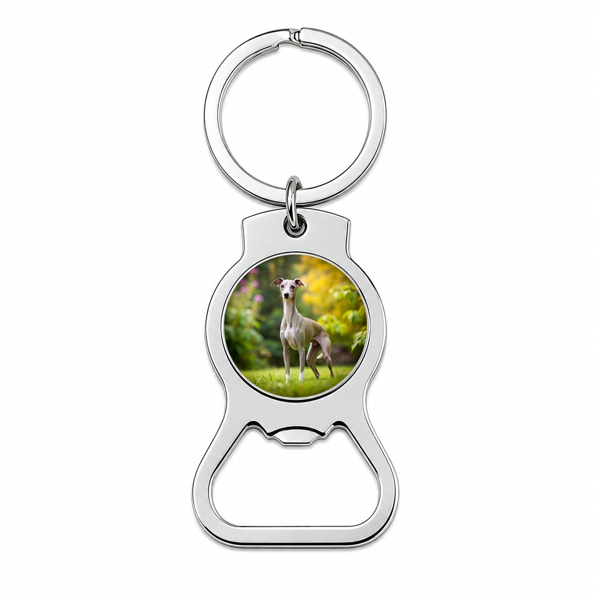 Italian Greyhound Dog Photo Bottle Opener Keychain