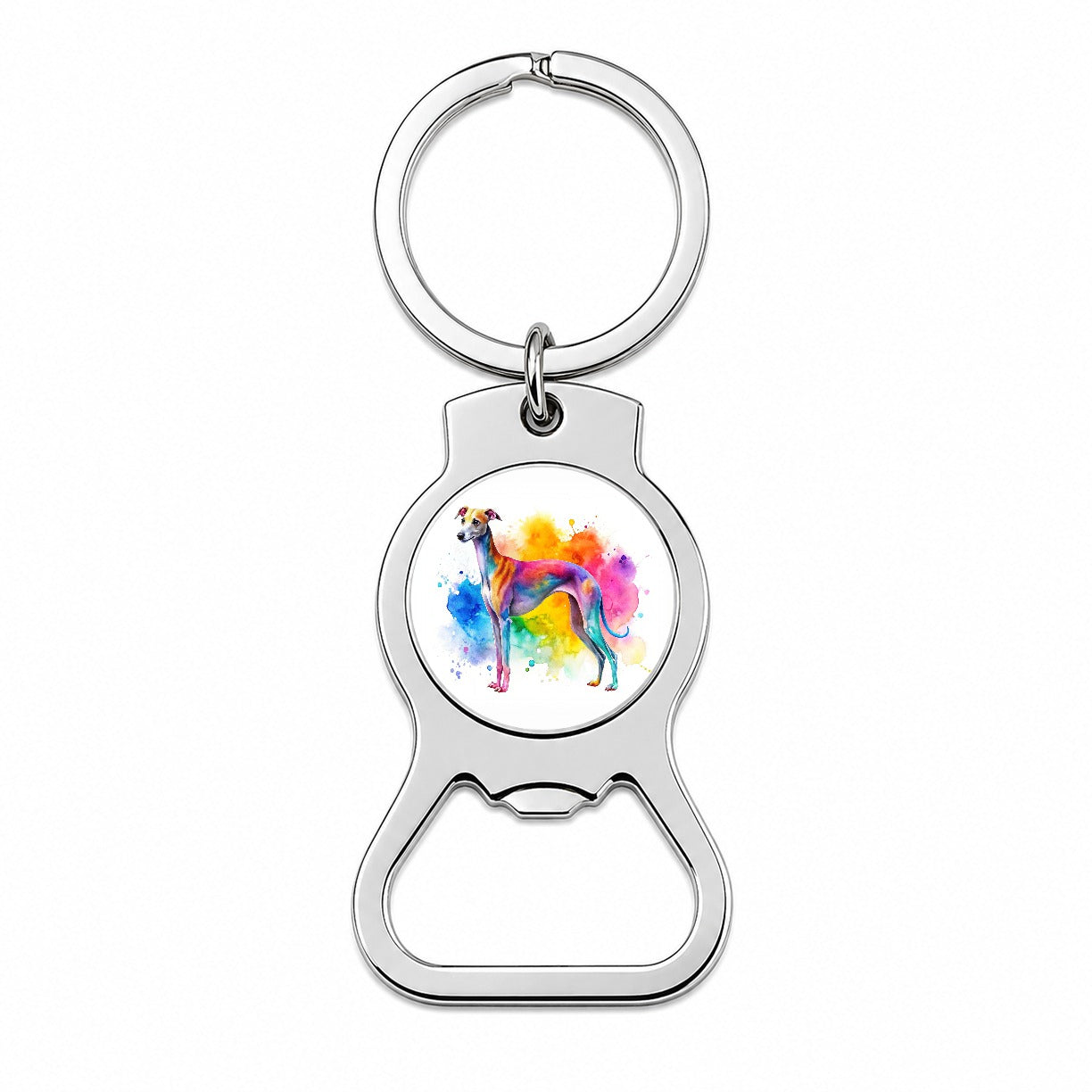 Italian Greyhound Dog Watercolor Style Bottle Opener Keychain