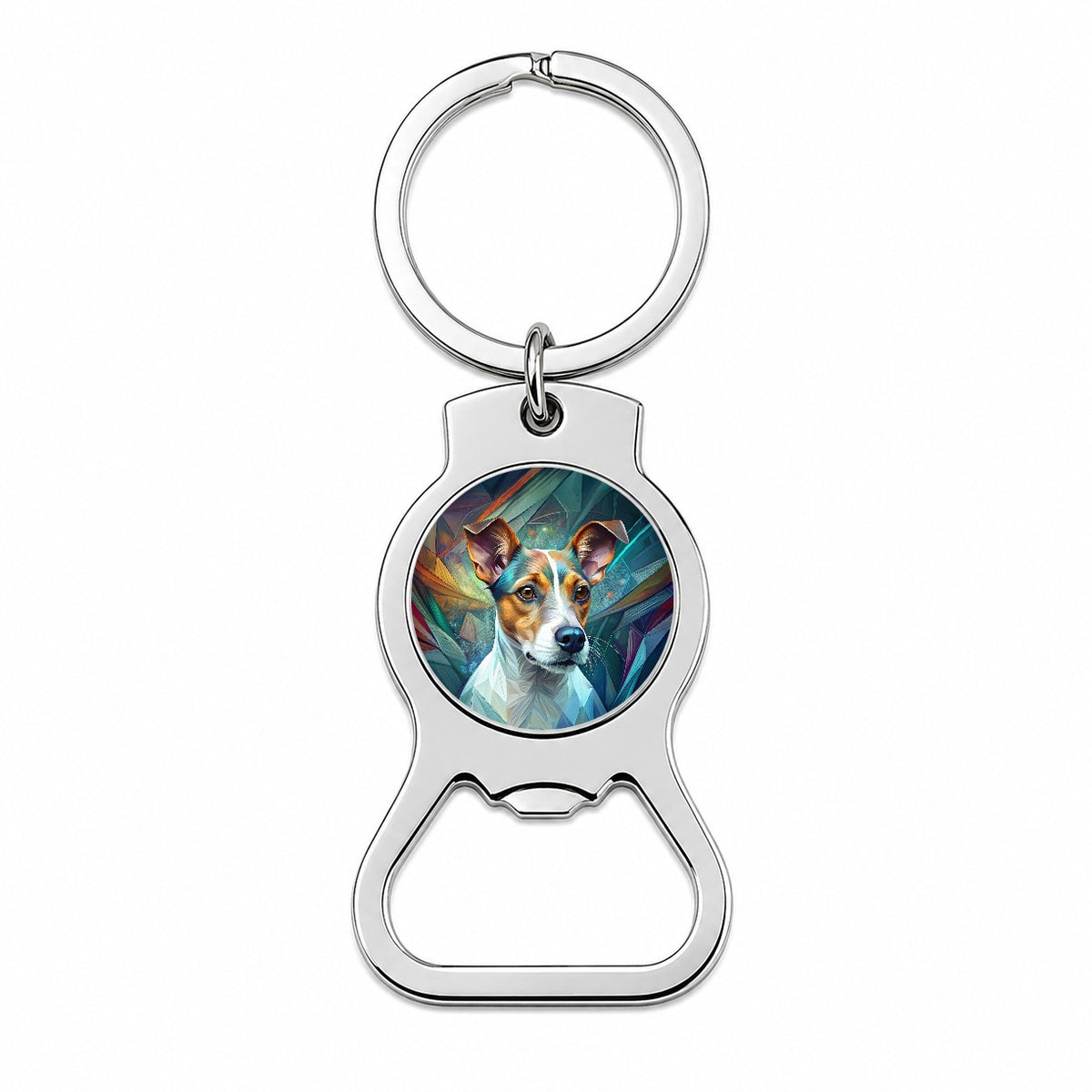 Jack Russell Terrier Dog Abstract Stylized Art Bottle Opener Keychain