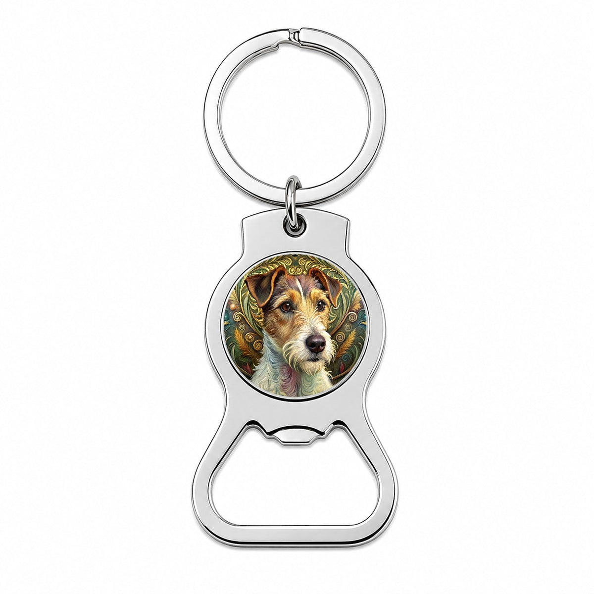 Jack Russell Terrier Dog Art Nouveau Bottle Opener Keychain