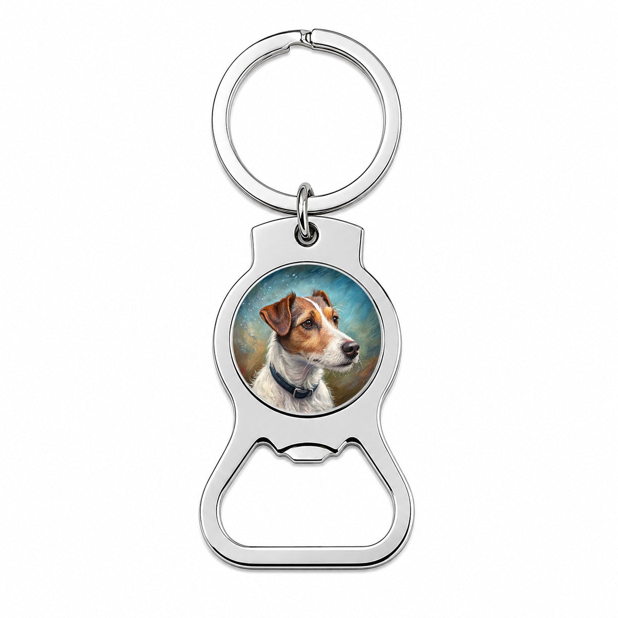 Jack Russell Terrier Dog Illustration Bottle Opener Keychain