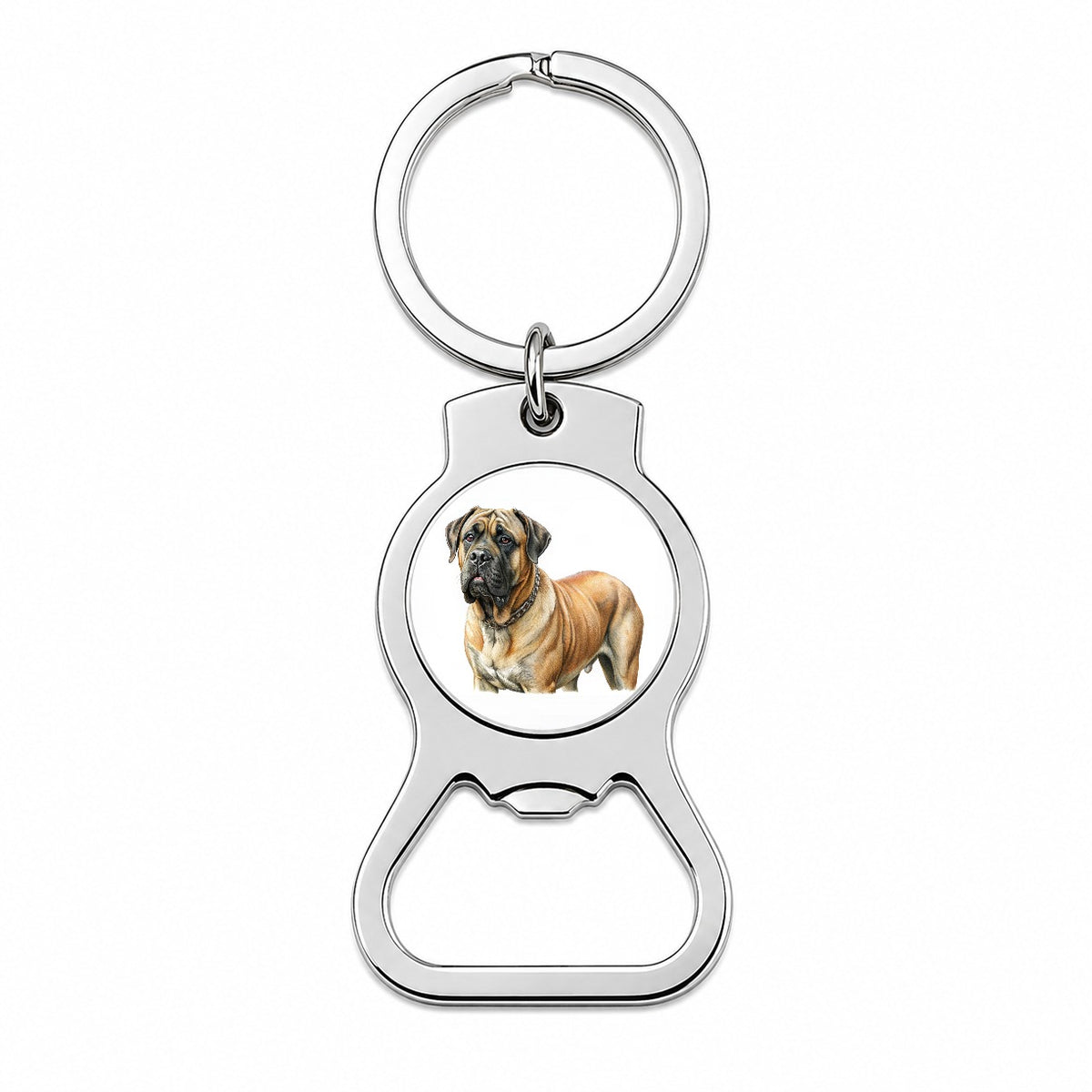 Mastiff Dog Illustration Bottle Opener Keychain