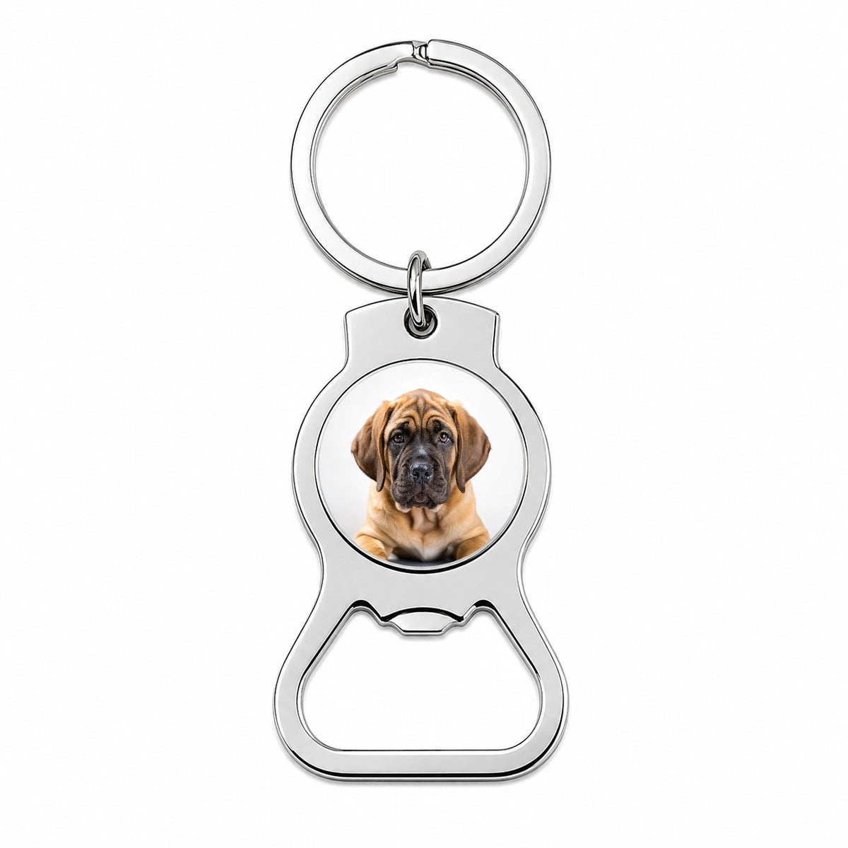 Mastiff Dog Puppy Photo Bottle Opener Keychain