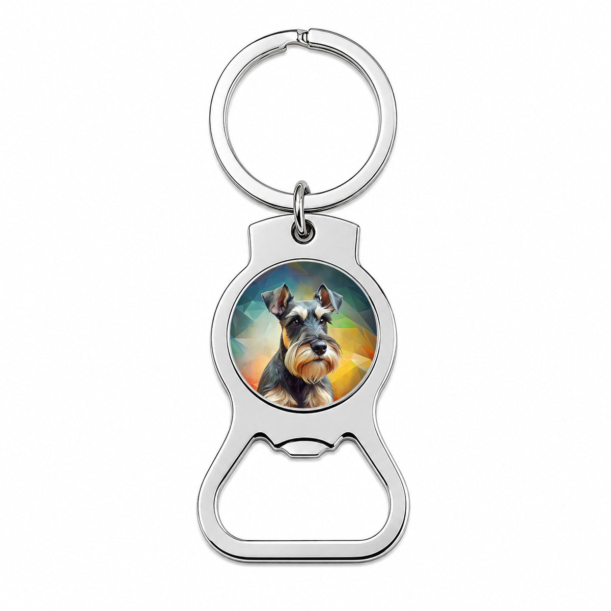 Miniature Schnauzer Dog Contemporary Art Bottle Opener Keychain