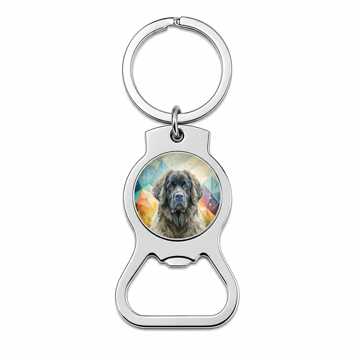 Newfoundland Dog Contemporary Art Bottle Opener Keychain