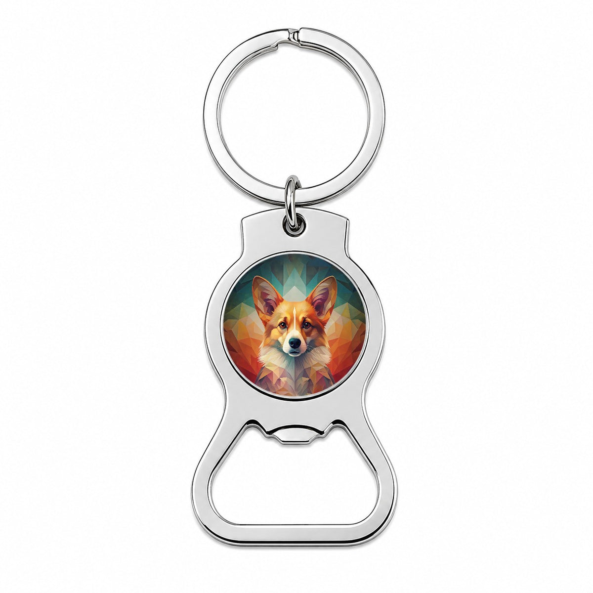Pembroke Welsh Corgi Dog Abstract Stylized Art Bottle Opener Keychain