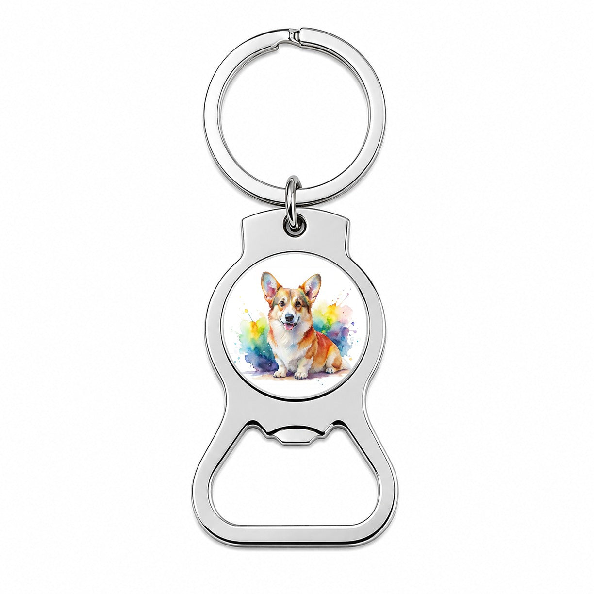 Pembroke Welsh Corgi Dog Watercolor Style Bottle Opener Keychain