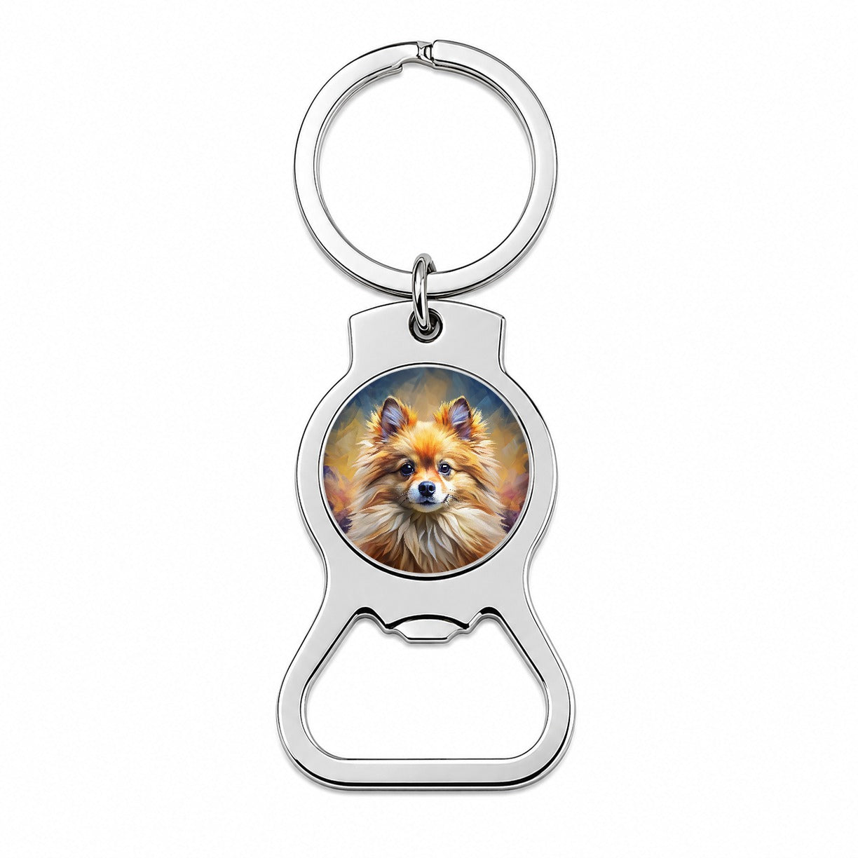 Pomeranian Dog Expressionism Art Bottle Opener Keychain