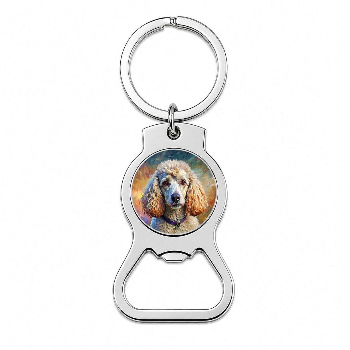 Poodle Dog Expressionism Art Bottle Opener Keychain