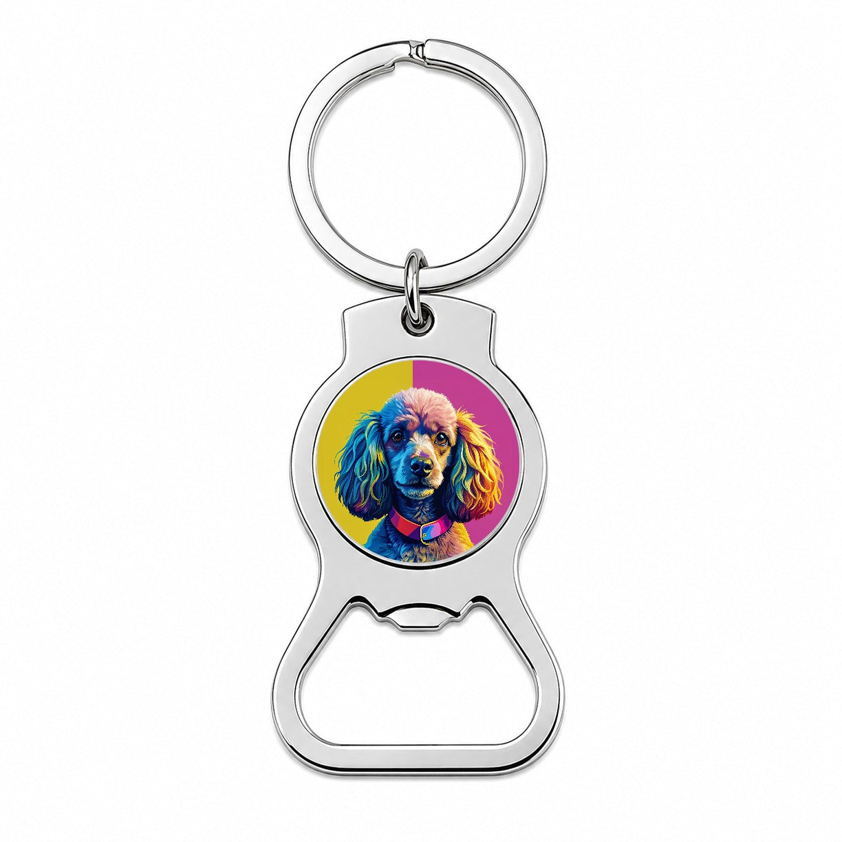 Poodle Dog Pop Art Bottle Opener Keychain
