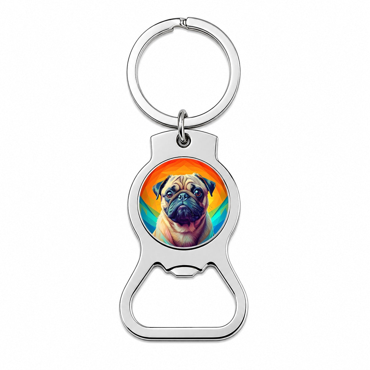 Pug Dog Pop Art Bottle Opener Keychain