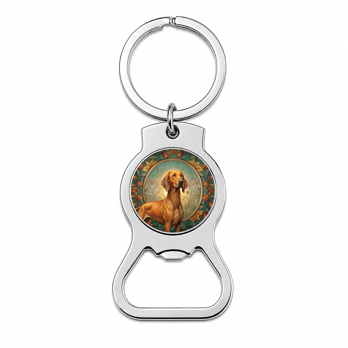 Rhodesian Ridgeback Dog Art Nouveau Bottle Opener Keychain