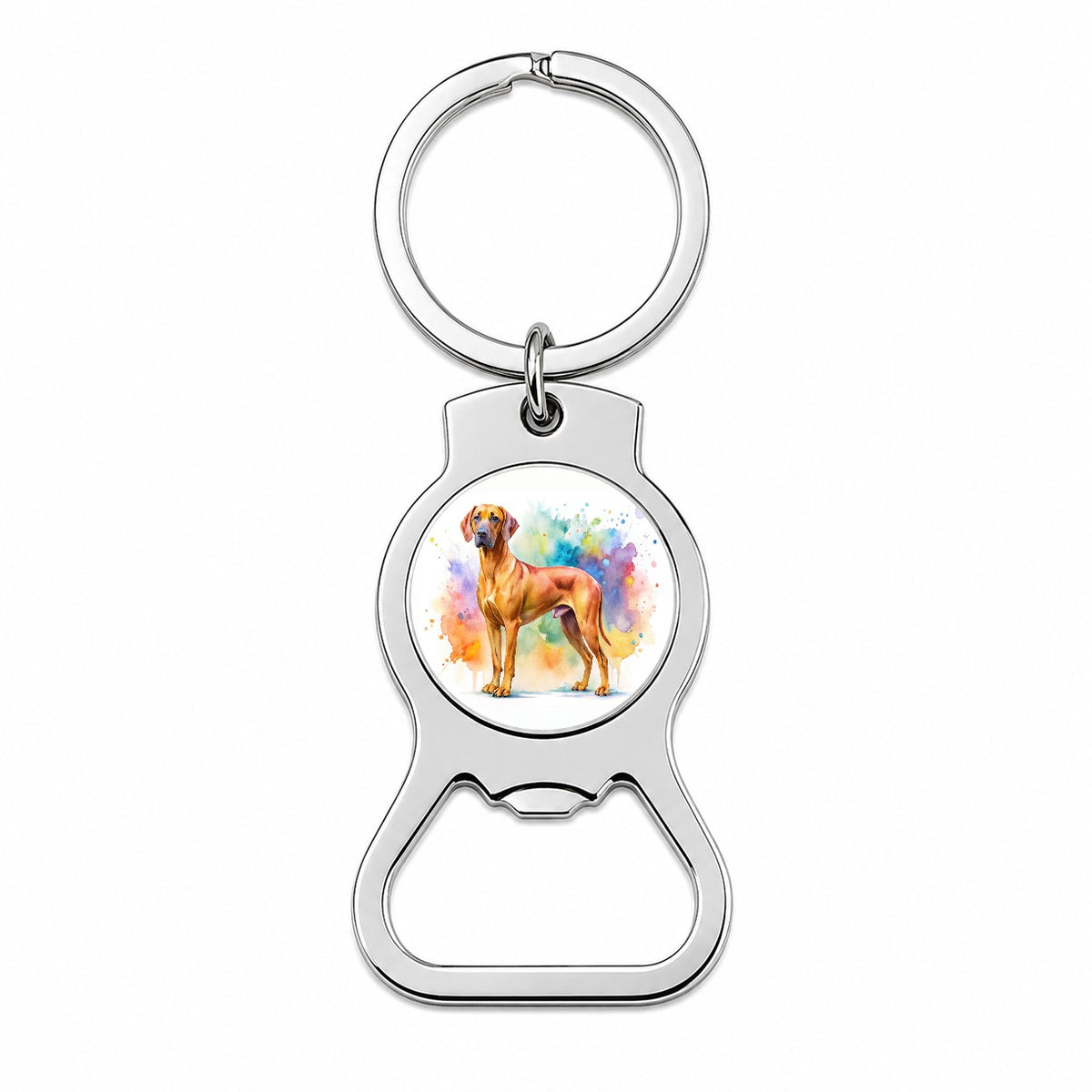 Rhodesian Ridgeback Dog Watercolor Style Bottle Opener Keychain