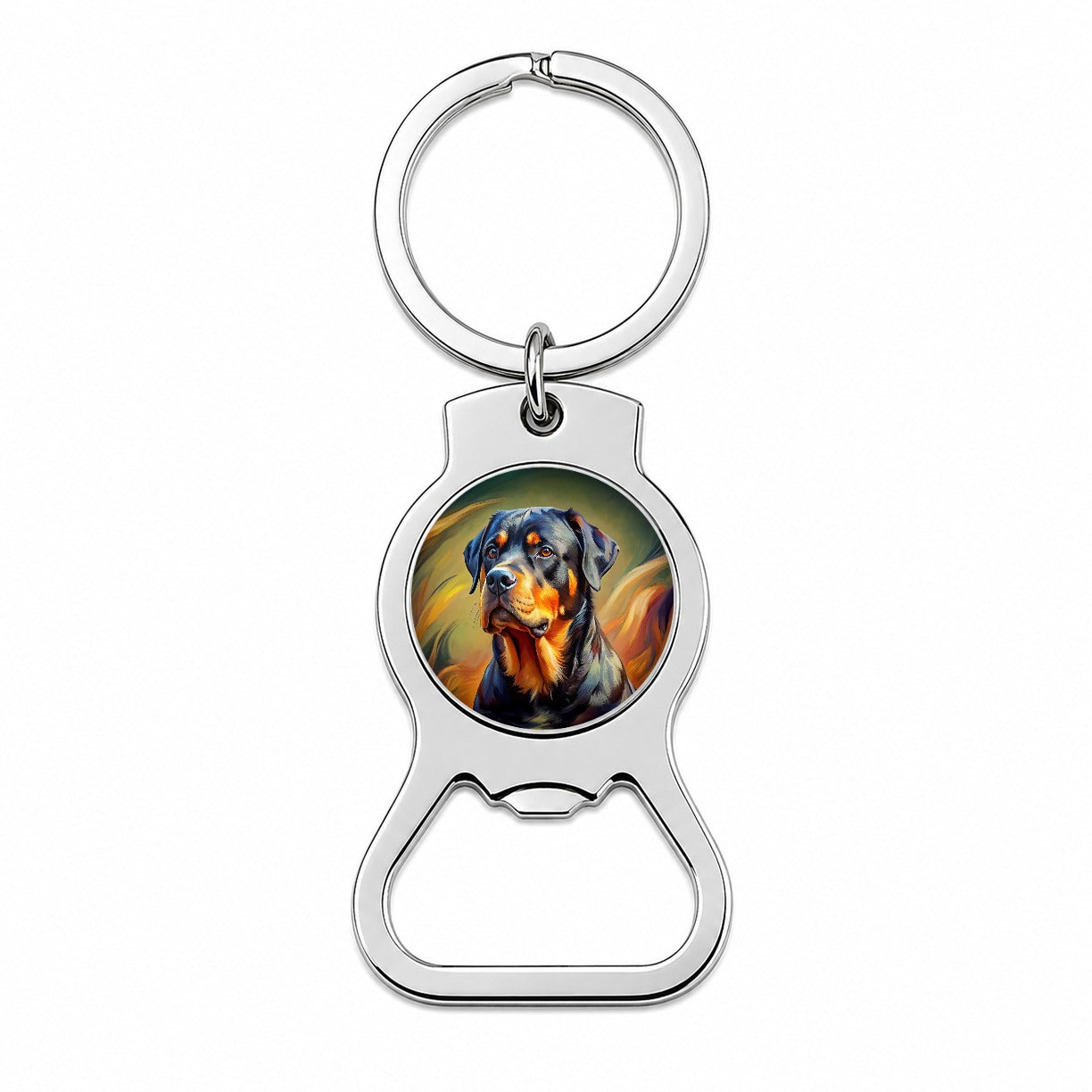 Rottweiler Dog Expressionism Art Bottle Opener Keychain