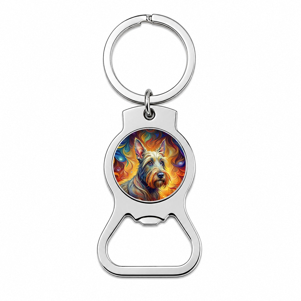 Scottish Terrier Dog Expressionism Art Bottle Opener Keychain