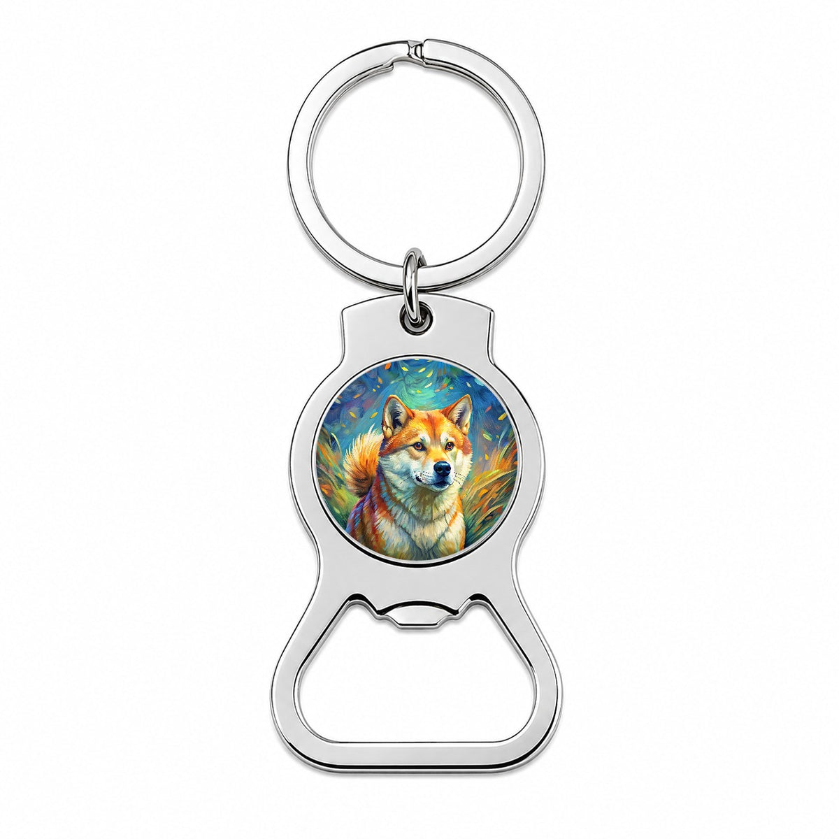 Shiba Inu Dog Expressionism Art Bottle Opener Keychain