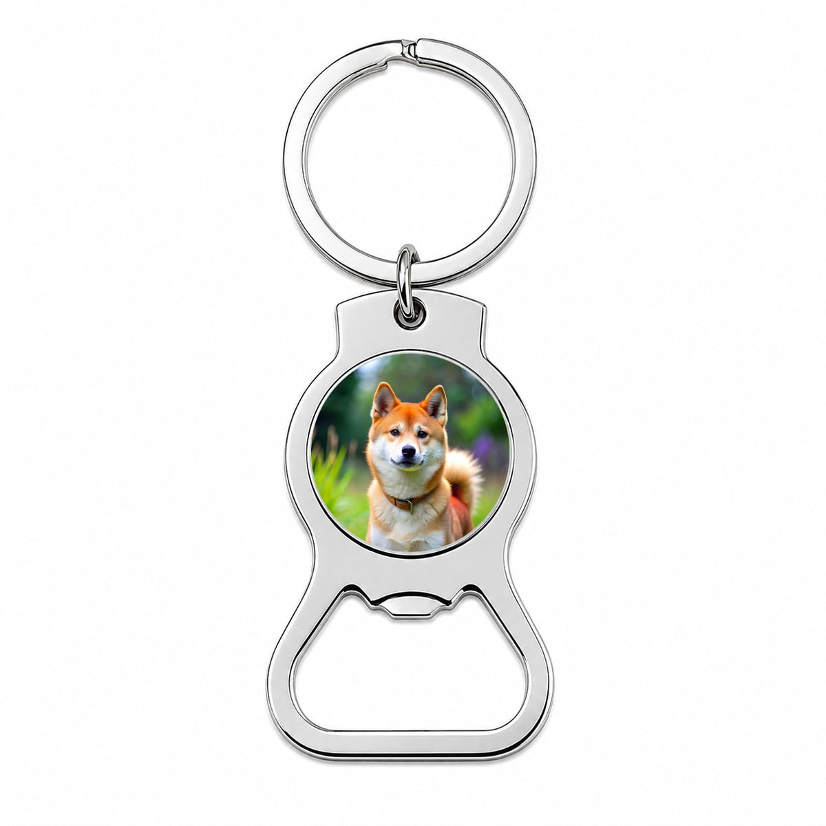 Shiba Inu Dog Photo Bottle Opener Keychain