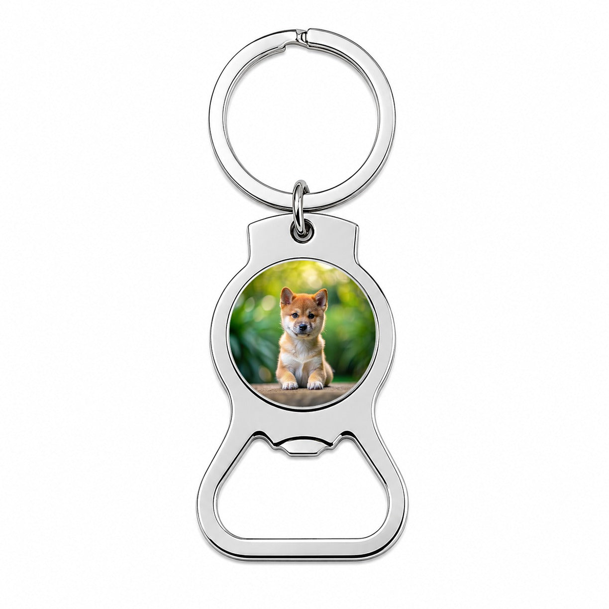 Shiba Inu Dog Puppy Photo Bottle Opener Keychain