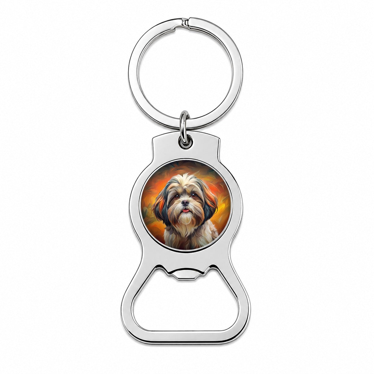Shih Tzu Dog Expressionism Art Bottle Opener Keychain