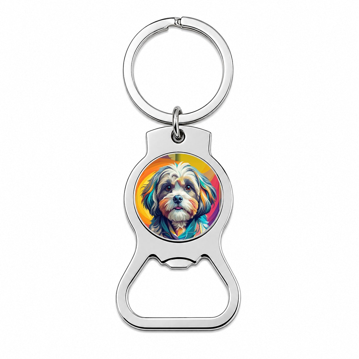 Shih Tzu Dog Pop Art Bottle Opener Keychain