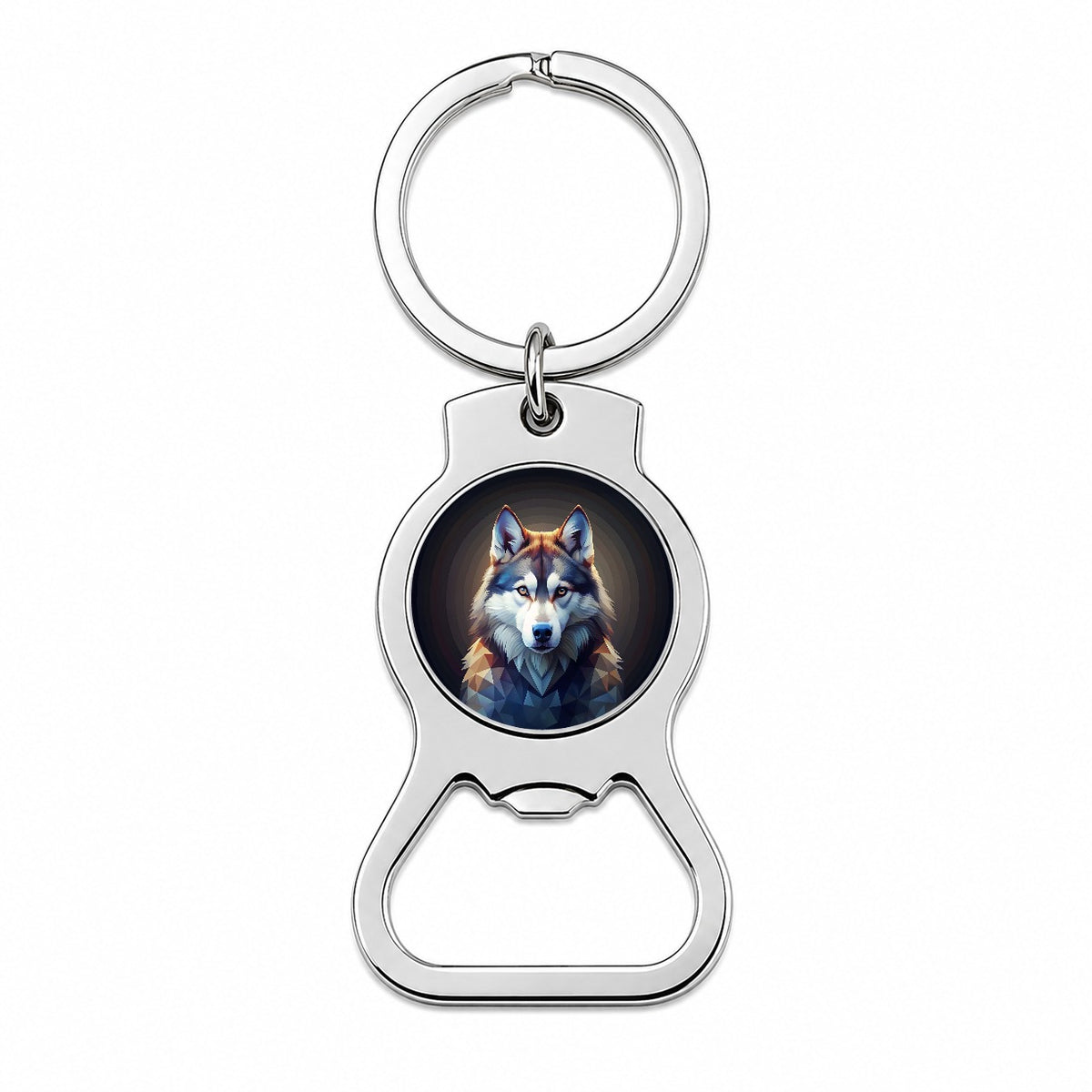 Siberian Husky Dog Abstract Stylized Art Bottle Opener Keychain