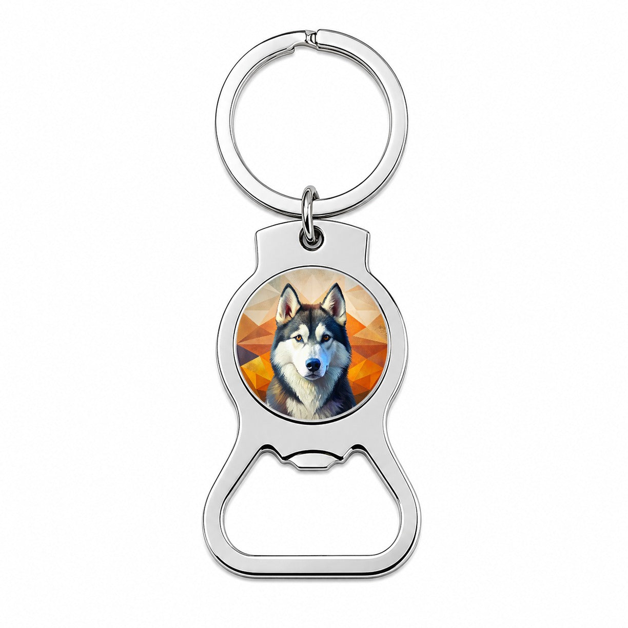 Siberian Husky Dog Contemporary Art Bottle Opener Keychain