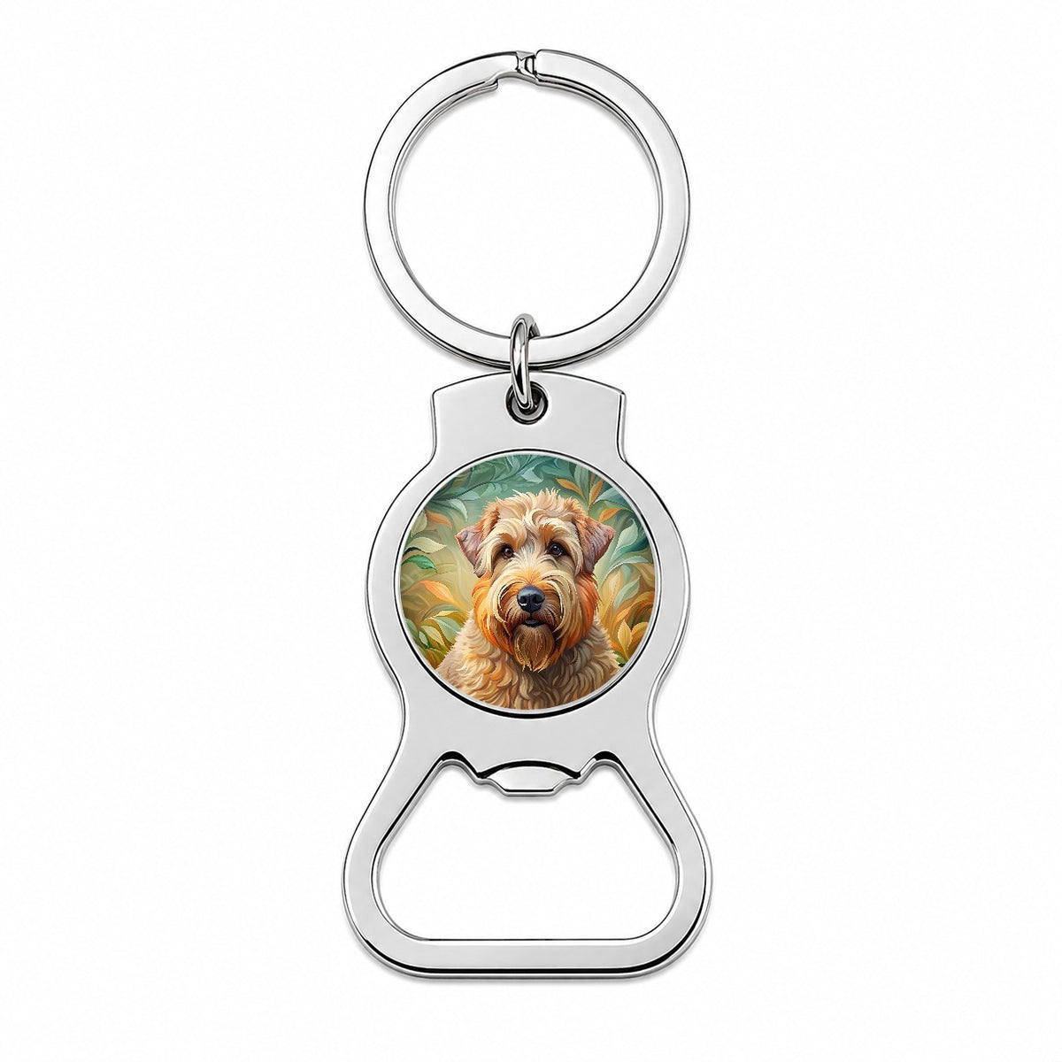 Soft Coated Wheaten Terrier Dog Art Nouveau Bottle Opener Keychain