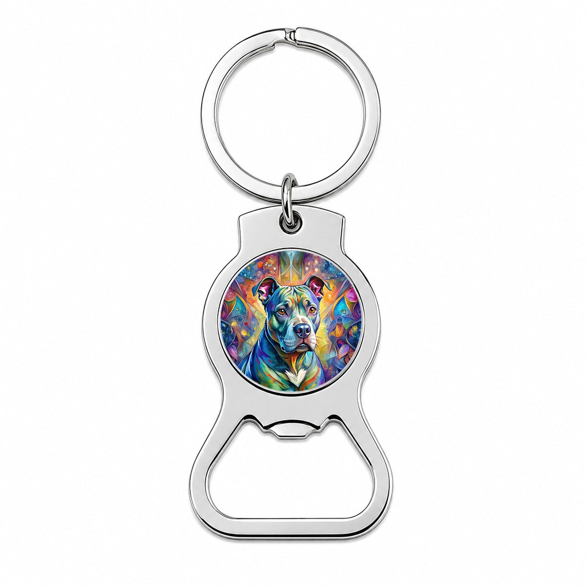 Staffordshire Bull Terrier Staffy Dog Abstract Art Bottle Opener Keychain