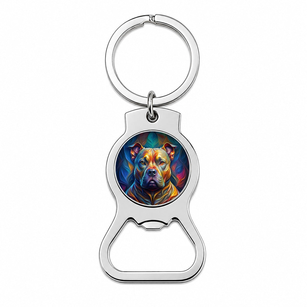 Staffordshire Bull Terrier Staffy Dog Abstract Stylized Art Bottle Opener Keychain