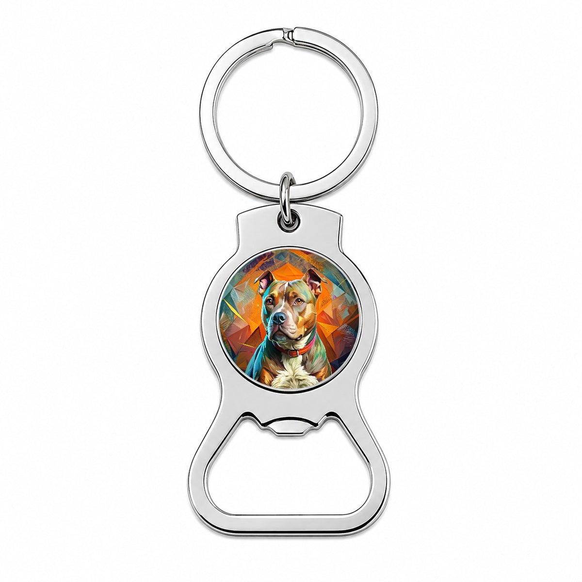 Staffordshire Bull Terrier Staffy Dog Contemporary Art Bottle Opener Keychain