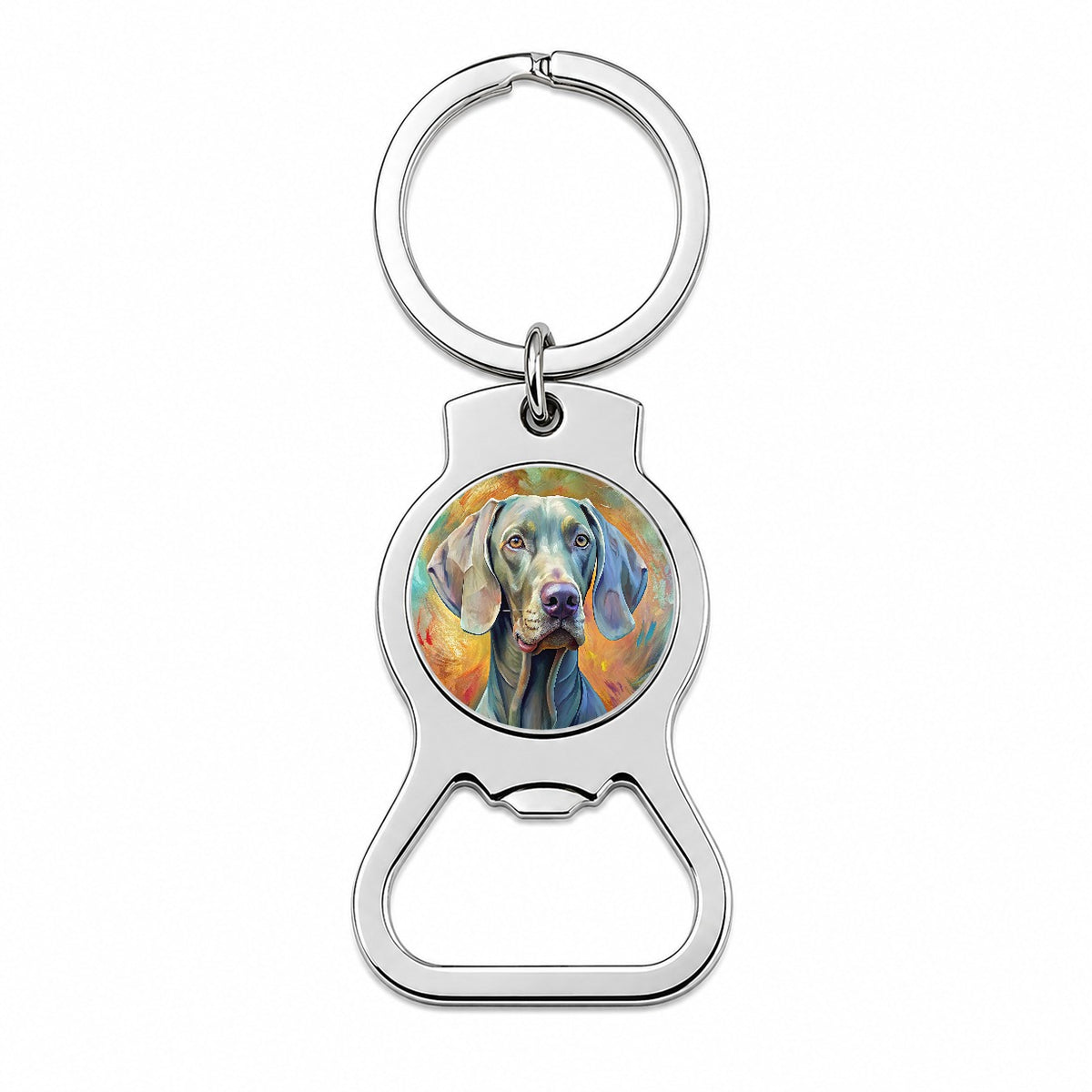 Weimaraner Dog Expressionism Art Bottle Opener Keychain
