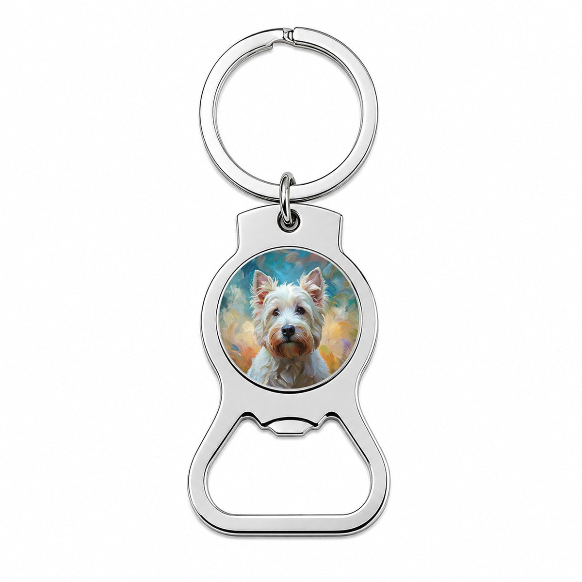 West Highland White Terrier Westie Dog Expressionism Art Bottle Opener Keychain