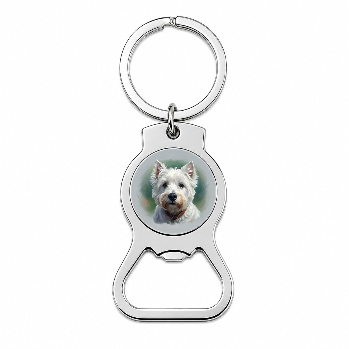 West Highland White Terrier Westie Dog Illustration Bottle Opener Keychain