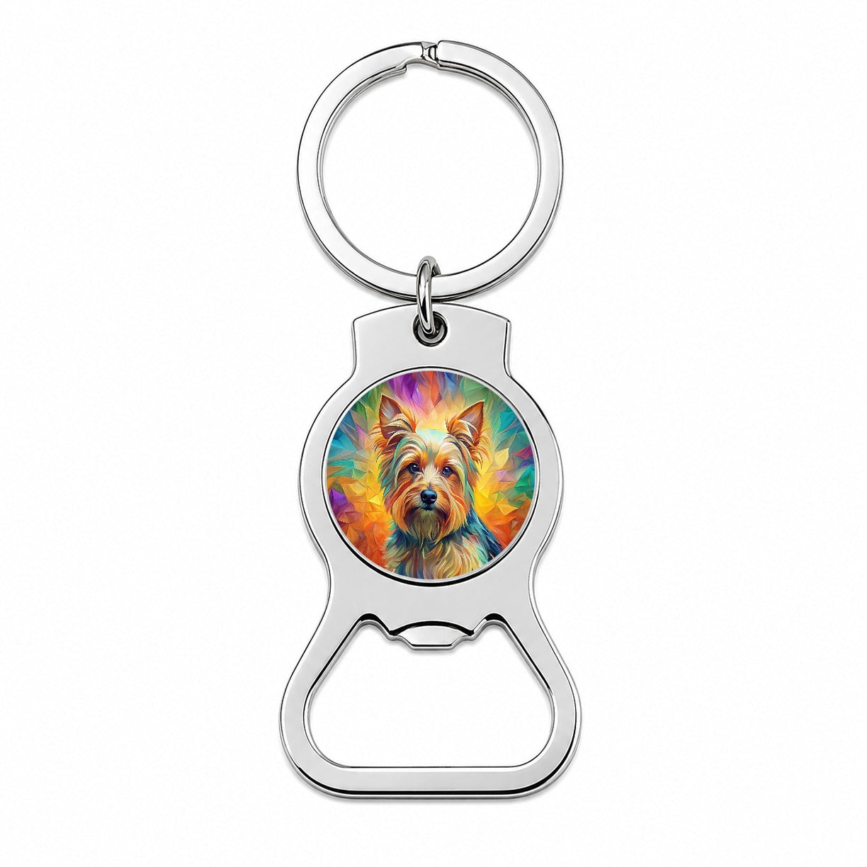 Yorkshire Terrier Yorkie Dog Abstract Art Bottle Opener Keychain