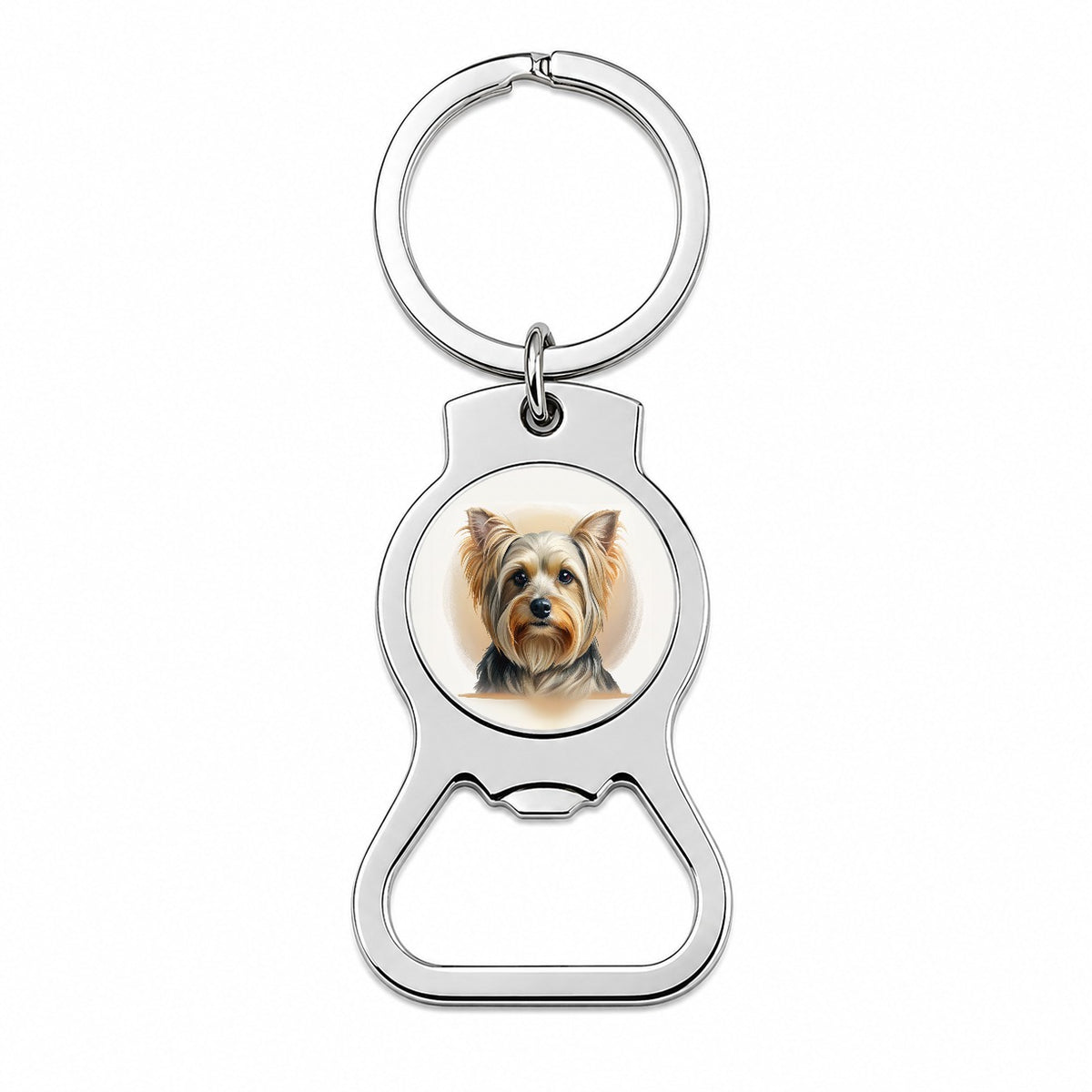 Yorkshire Terrier Yorkie Dog Illustration Bottle Opener Keychain