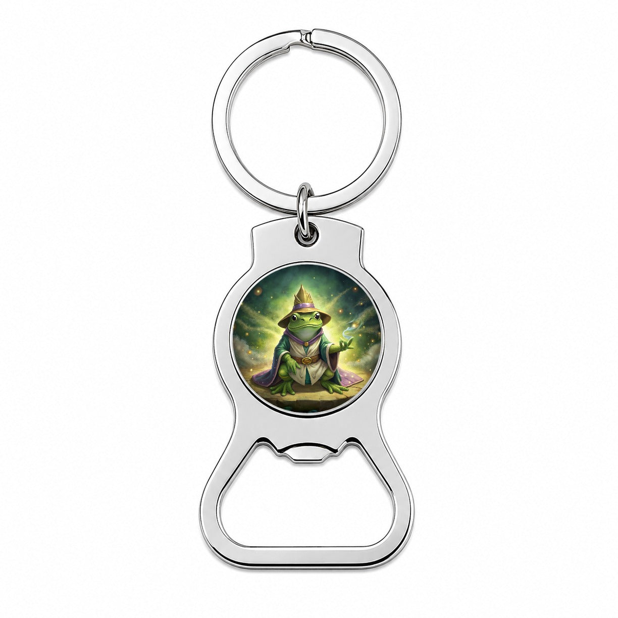 Frog Wizard Bottle Opener Keychain