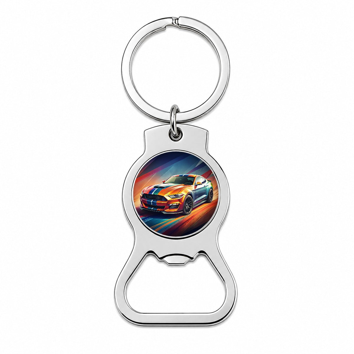 Modern Muscle Car Art Bottle Opener Keychain